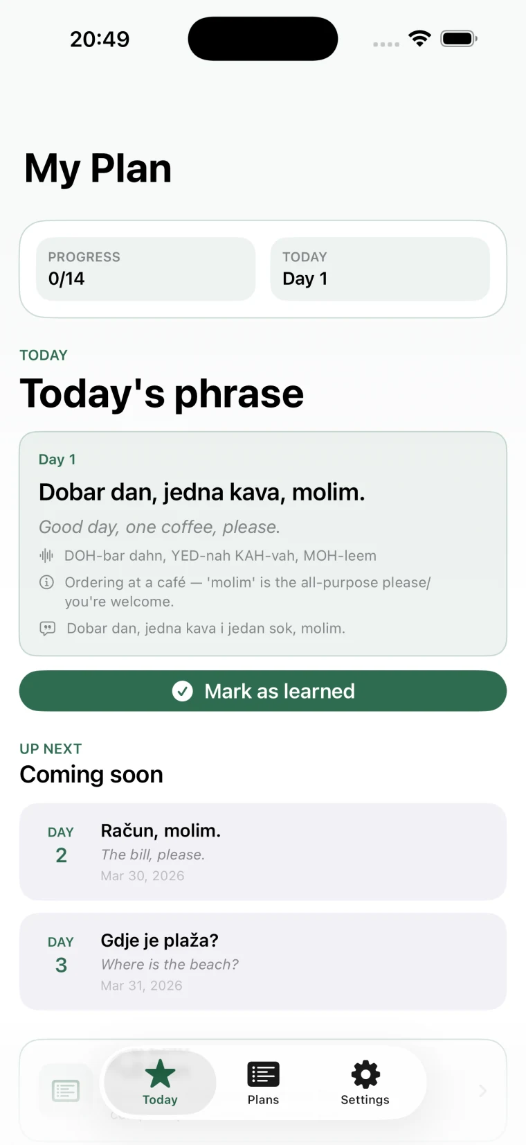 DailyPhrase screenshot 1